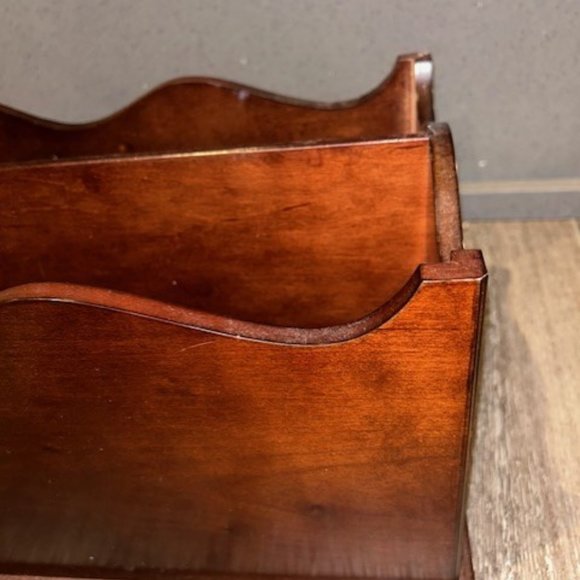 Bombay Company Solid Cherry Wood Magazine Rack Holder - Picture 10 of 12